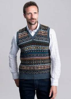 Aith Slipover - Teal Fairisle