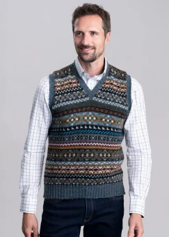 Aith Slipover - Teal Fairisle