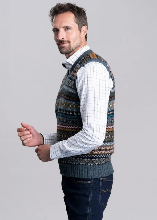 Aith Slipover - Teal Fairisle