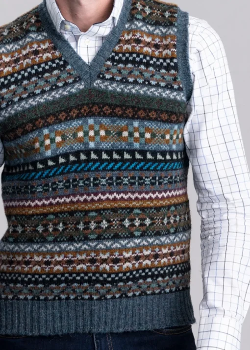 Aith Slipover - Teal Fairisle