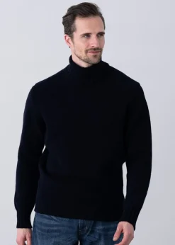 Alain Roll Collar - Navy