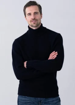 Alain Roll Collar - Navy