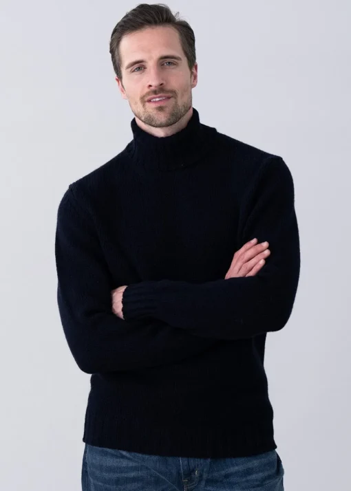 Alain Roll Collar - Navy