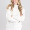 Alaina Lambswool Roll Collar - Ecru