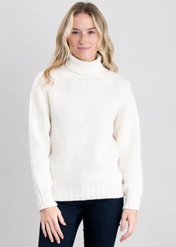 Alaina Lambswool Roll Collar - Ecru