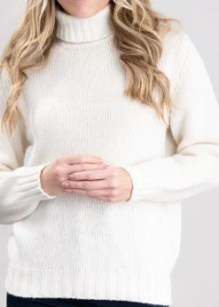 Alaina Lambswool Roll Collar - Ecru