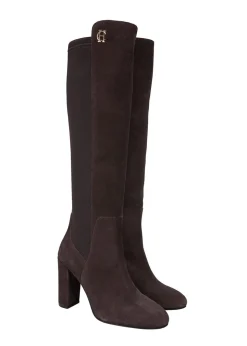 Albany Heeled Boots - Chocolate Suede