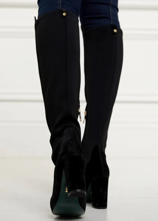 Albany Heeled Boots - Black Suede