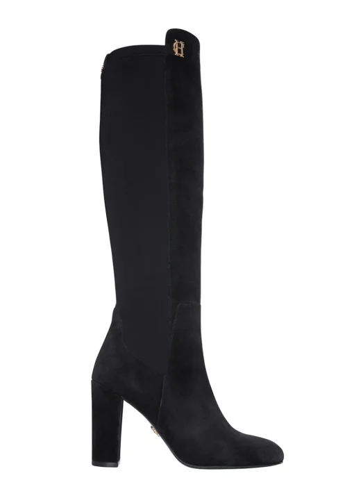 Albany Heeled Boots - Black Suede