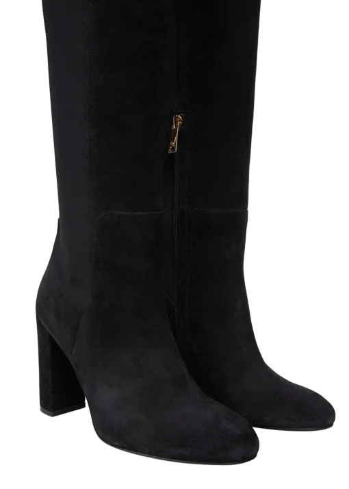 Albany Heeled Boots - Black Suede