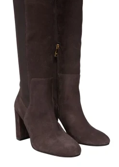 Albany Heeled Boots - Chocolate Suede
