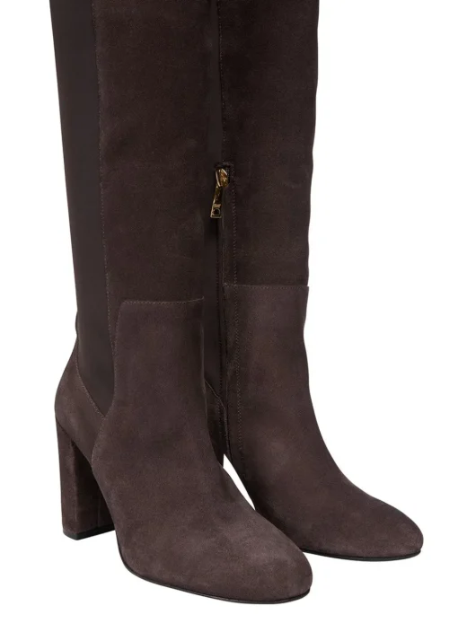 Albany Heeled Boots - Chocolate Suede
