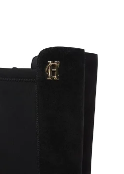 Albany Heeled Boots - Black Suede