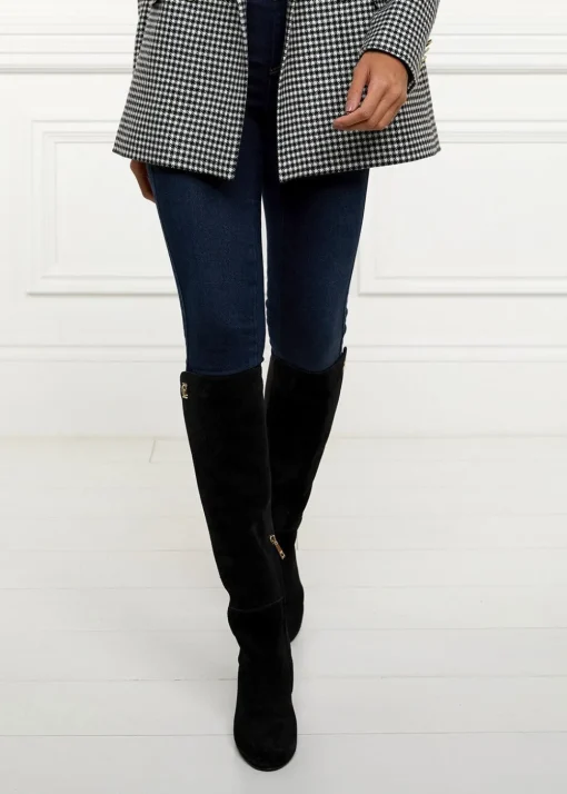Albany Heeled Boots - Black Suede