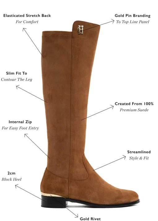 Albany Knee Boots - Tan Suede