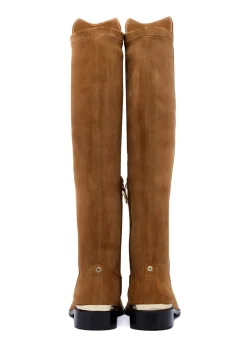 Albany Knee Boots - Tan Suede