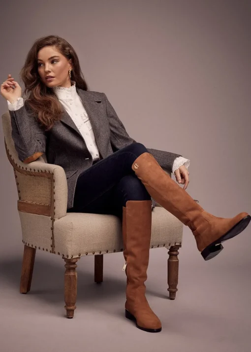 Albany Knee Boots - Tan Suede