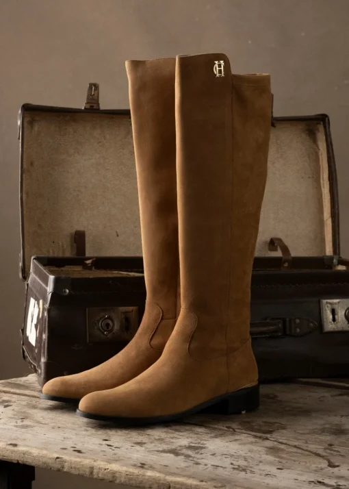 Albany Knee Boots - Tan Suede