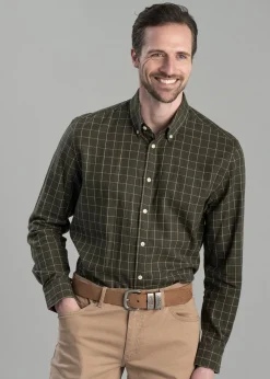 Aldeburgh Tailored Shirt - Woodland, Wine and Ecru Check