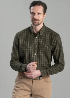 Aldeburgh Tailored Shirt - Woodland, Wine and Ecru Check