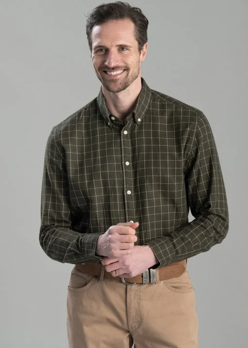 Aldeburgh Tailored Shirt - Woodland, Wine and Ecru Check