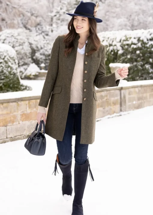 Alexandra Coat - Olive and Navy