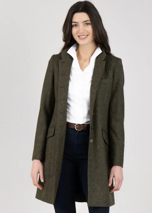 Alexandra Coat - Olive and Navy