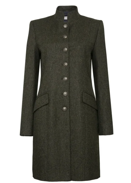 Alexandra Coat - Olive and Navy