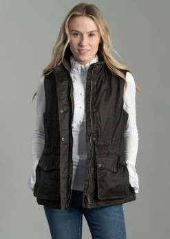 Alma Wax Gilet - Dark Olive