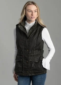 Alma Wax Gilet - Dark Olive
