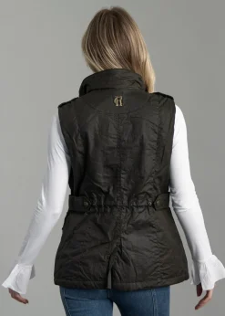 Alma Wax Gilet - Dark Olive