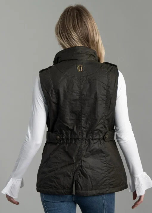 Alma Wax Gilet - Dark Olive