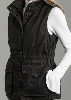 Alma Wax Gilet - Dark Olive