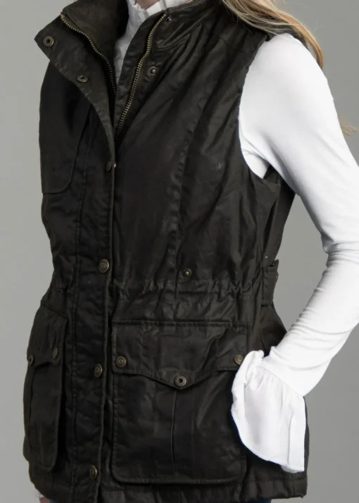 Alma Wax Gilet - Dark Olive
