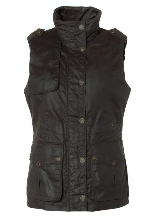 Alma Wax Gilet - Dark Olive