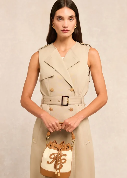 Amalfi Bucket Bag - Tan Canvas