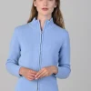 Amelia Cashmere High Neck Zip - Hyacinth