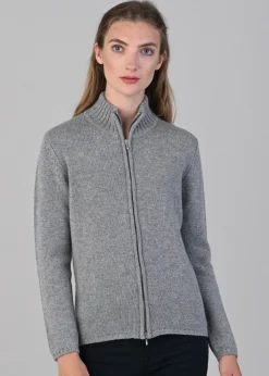 Amelia Cashmere High Neck Zip - Flannel