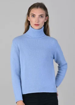 Amelia Cashmere Roll Collar - Hyacinth