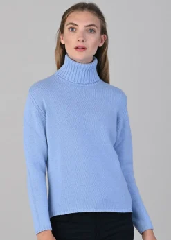 Amelia Cashmere Roll Collar - Hyacinth