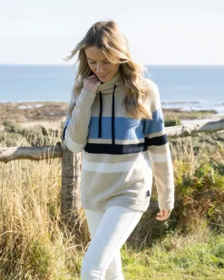 Angelika Windproof Jumper - Sand Melange Multi
