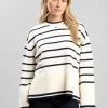 Antonia Crew Neck Knit - Natural Stripe