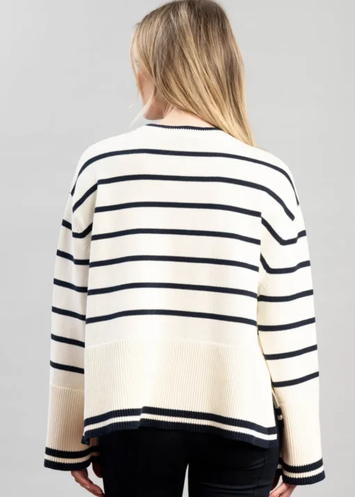 Antonia Crew Neck Knit - Natural Stripe