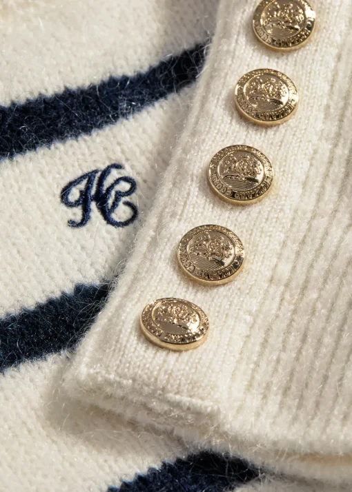 Antonia Crew Neck Knit - Natural Stripe