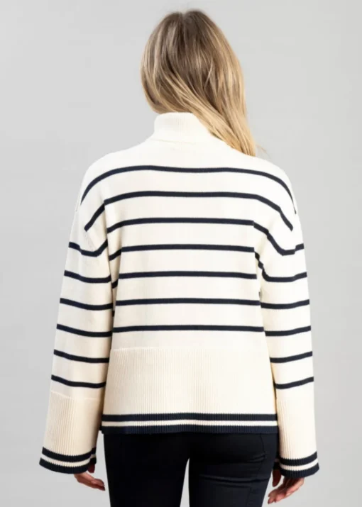 Antonia Roll Neck Knit - Natural Stripe