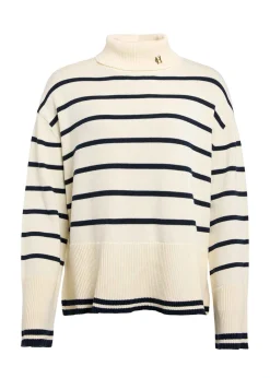 Antonia Roll Neck Knit - Natural Stripe