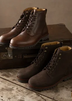 Artémis Cuir Boots - Marron Fonce