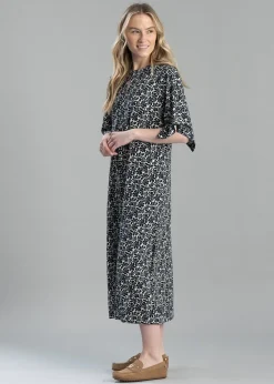 Asta Midi Dress - Sand and Navy