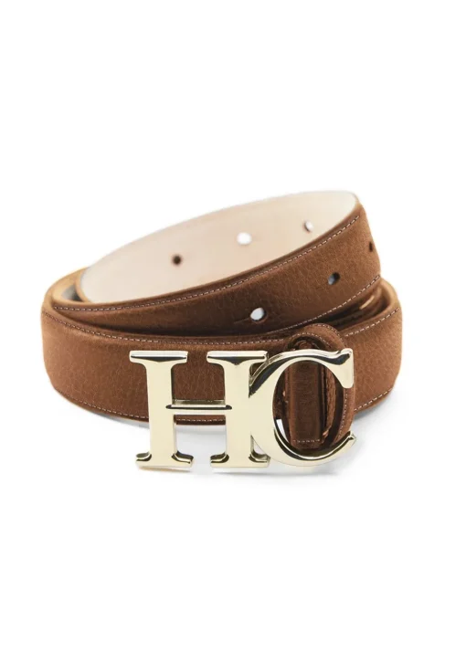 Atelier Slim Logo Belt - Tan Contrast