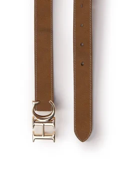 Atelier Slim Logo Belt - Tan Contrast